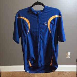 XL Cannondale royal blue with orange swish cycling jersey
